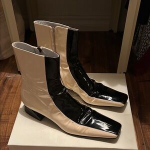 Fendi Black and Cream Go-Go Style Boots